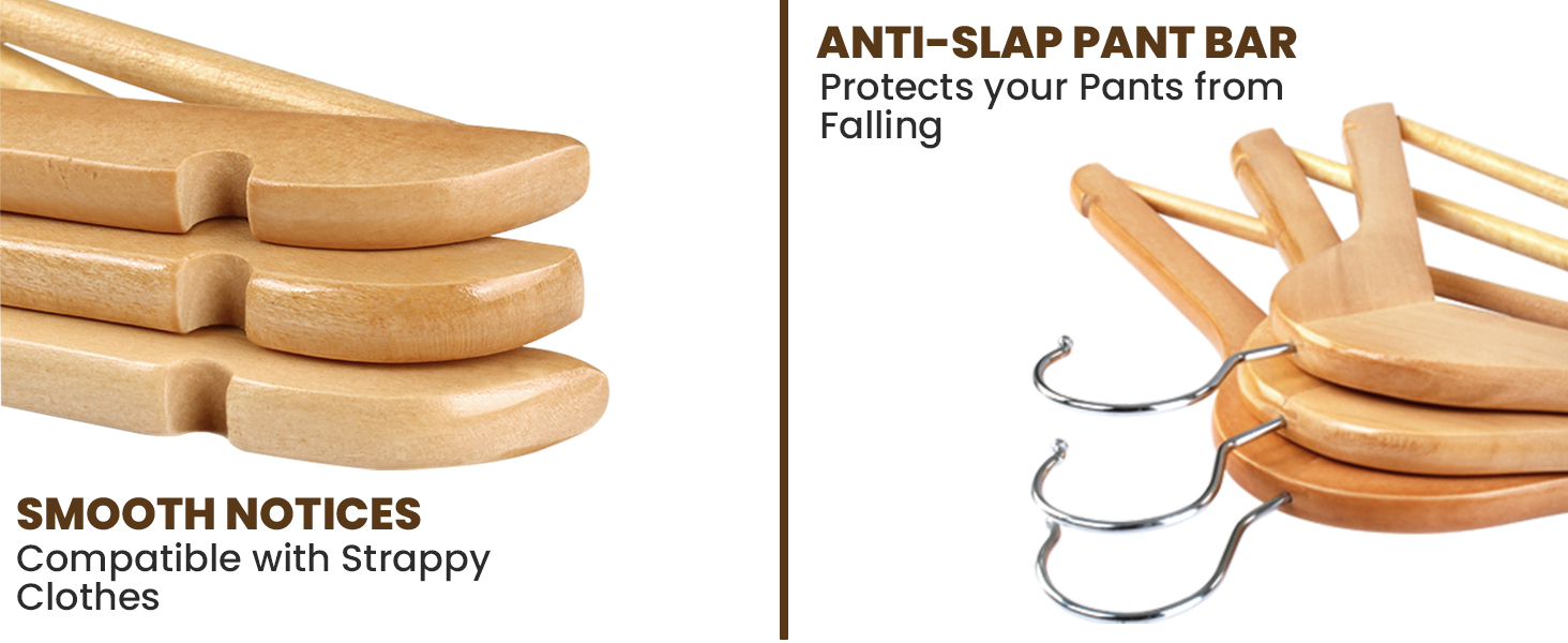 Utopia Home 10 Pack Premium Wooden Hangers Durable & Slim