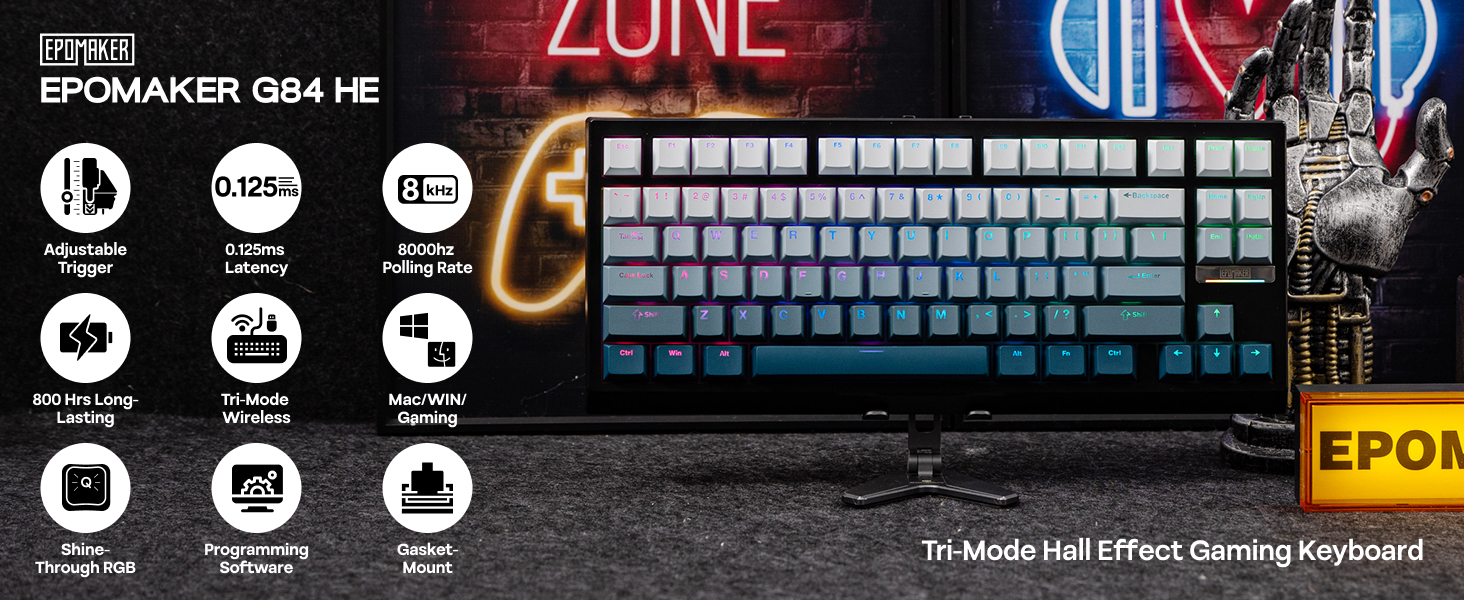 EPOMAKER G84 HE Wireless Gaming Keyboard