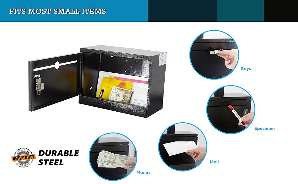 Pochar OvertheDoor Steel Box Specimen Containers, Payment Drop box