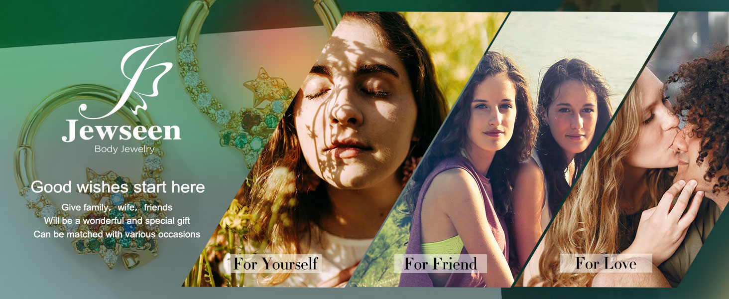 Jewseen 16g Surgical Steel Septum Rings Christmas Nose