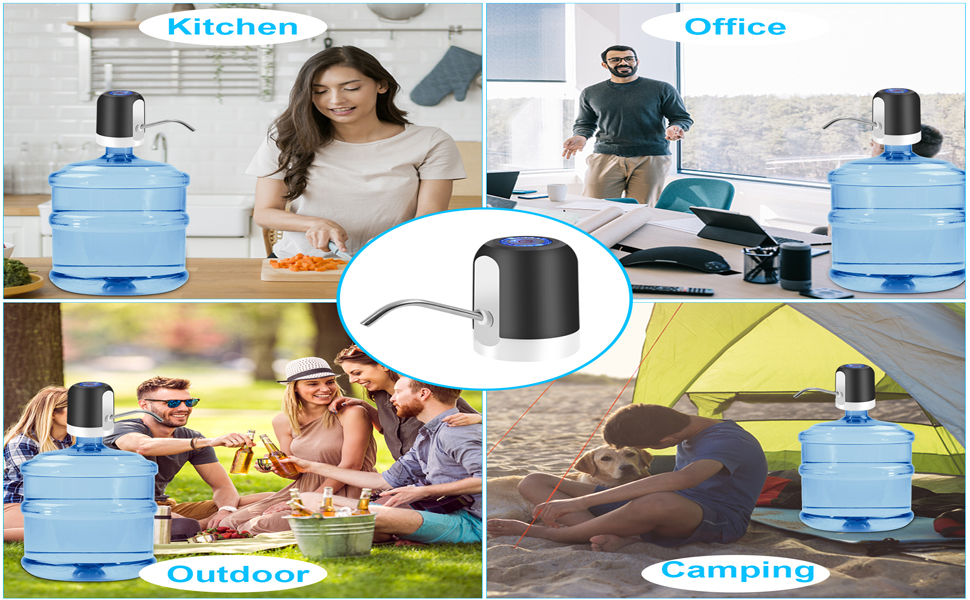 Water Bottle Pump 5 Gallon Water Dispenser USB Charging Universal Fit