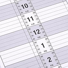 Appointment schedule or calendar grid showing time slots for hours 10 through 2, with columns for minutes and AM/PM designations.