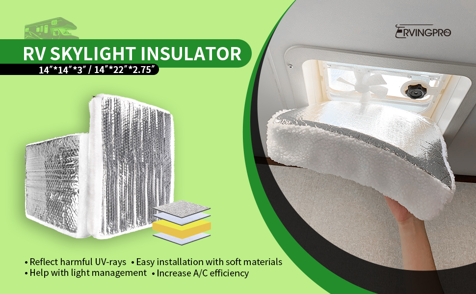 RVINGPRO RV Vent Insulator 14" x 22" x 3" RV Vent Pillow RV