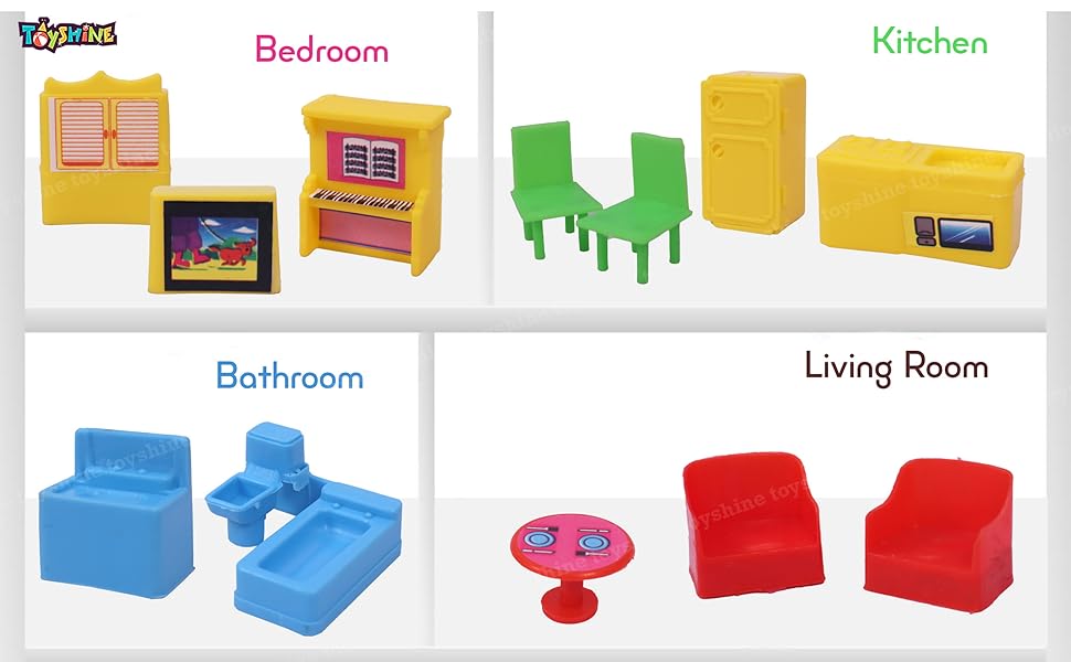 Toyshine Marry's Home Sweet Dream DIY Doll House with 2 Compartment and Furniture Accessories