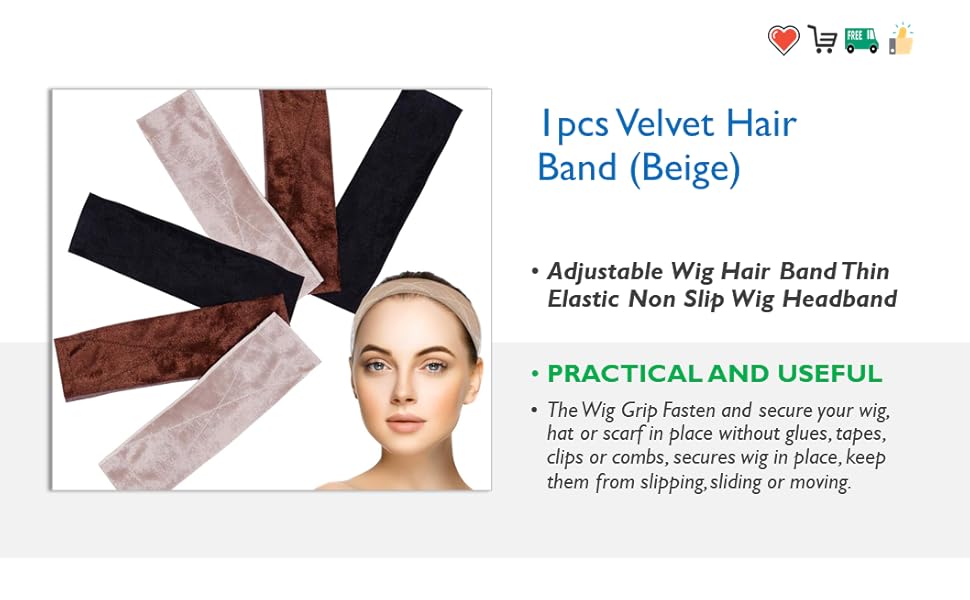1pcs Velvet Hair Band (Beige)