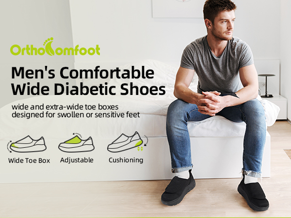 Amazon.com | Men's Orthopedic Diabetic Wide Walking Shoes