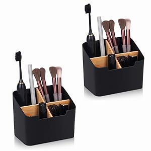 2pc black bathroom organizer