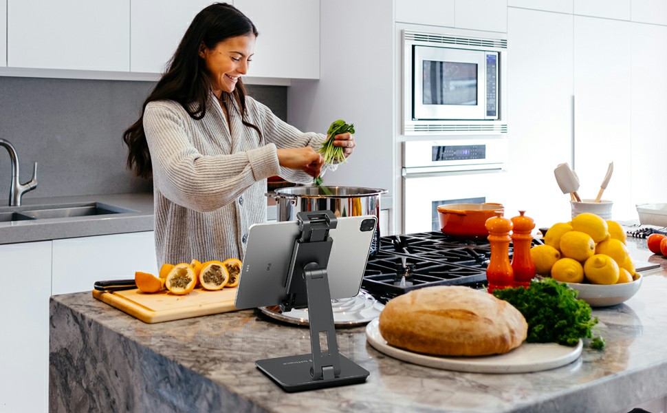 tablet stand in kitchen