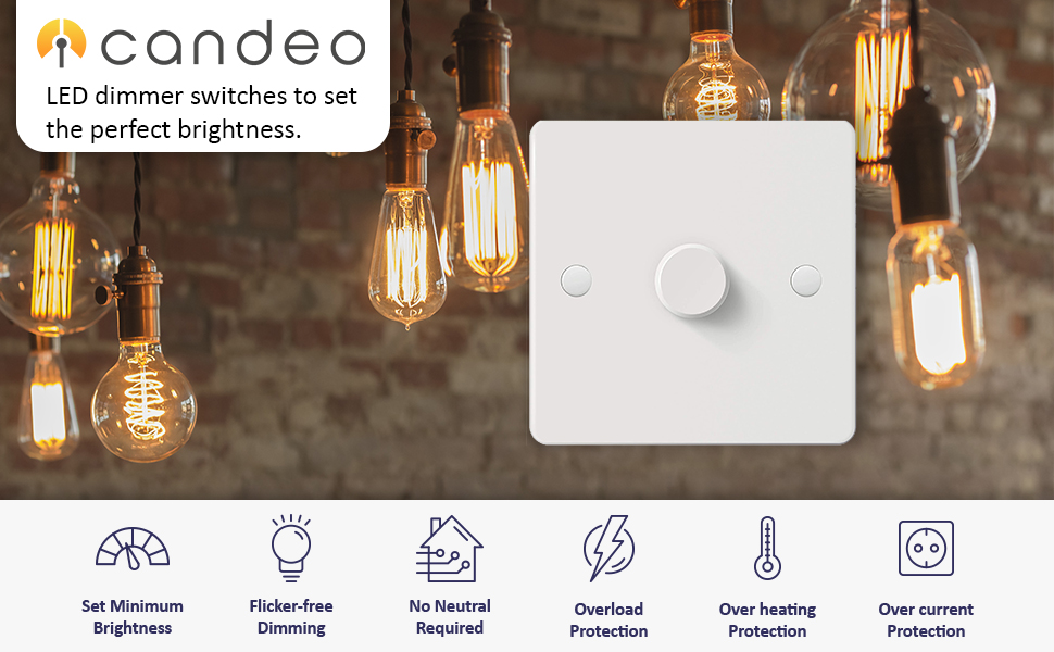 Candeo Dimmer Switch for LED lights. Used for dimmable LED/Incandescent
