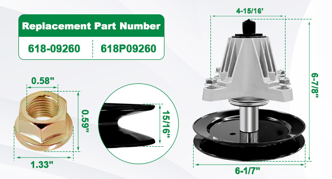 Amazon.com : 618-09260 Mower Deck Spindle Assembly with 9120417A