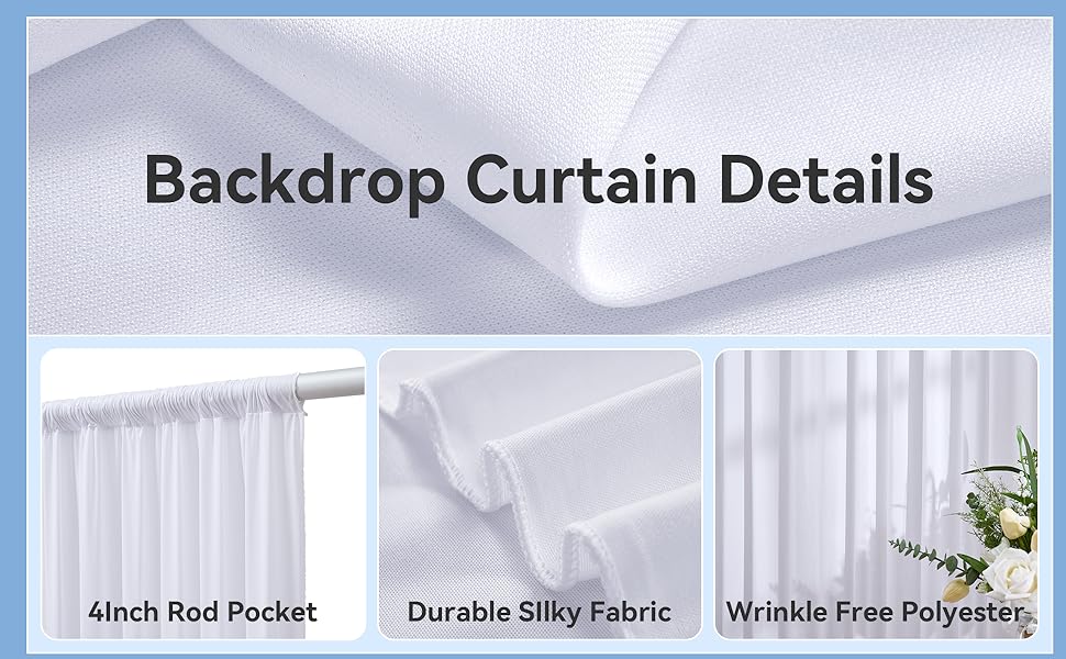 white thick backdrop drapes