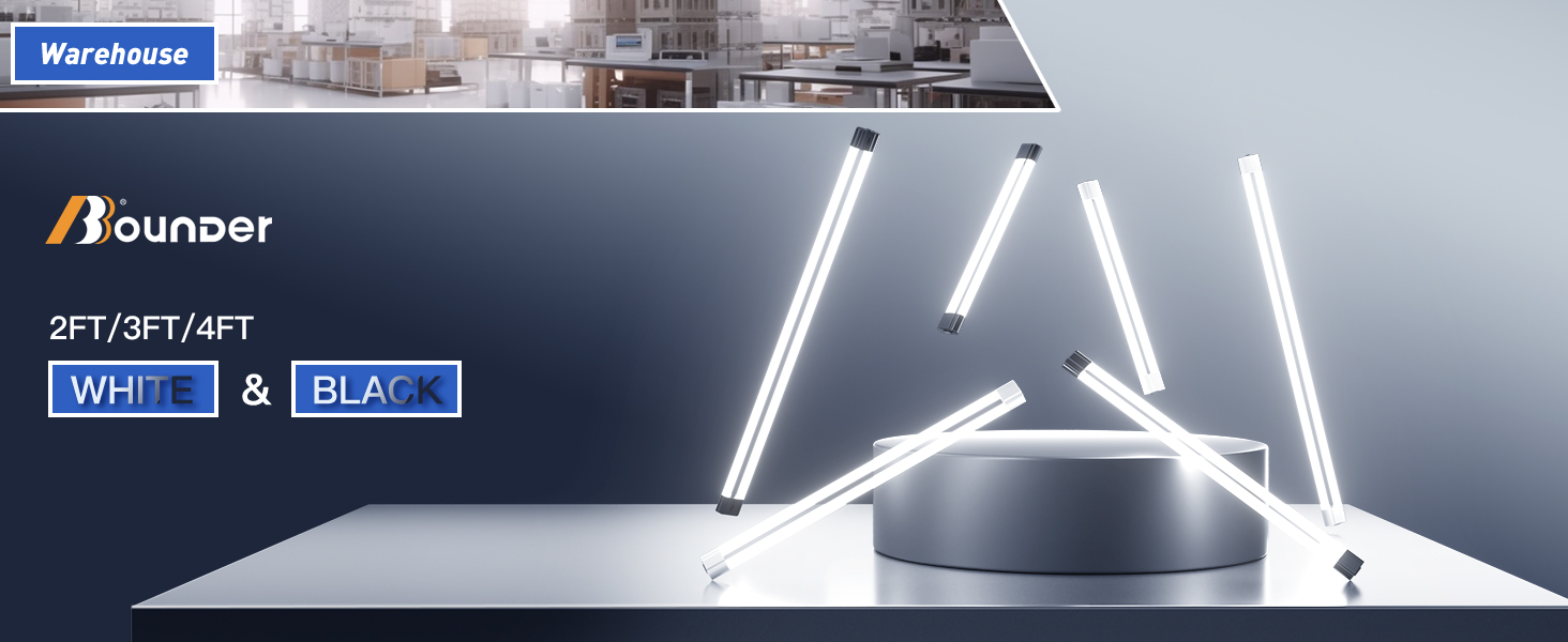 BBOUNDER 20 Pack Linkable LED Utility Shop Light, 4400 LM, 6500K Cool