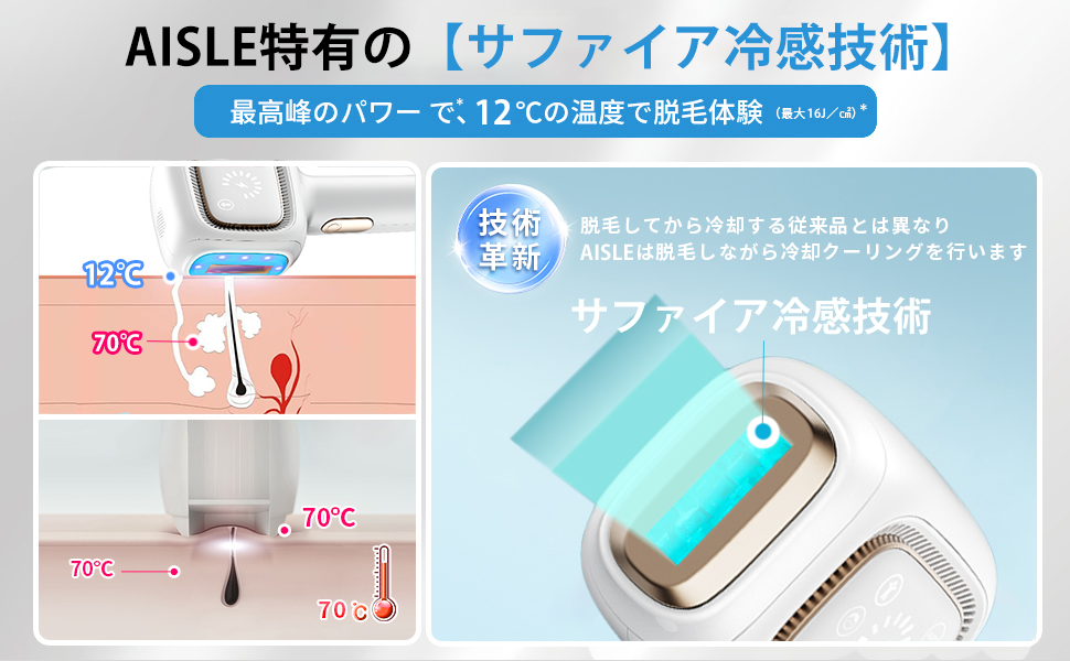 Amazon | AISLE 脱毛器 2022最新ドイツ 光学技術 サファイア 冷