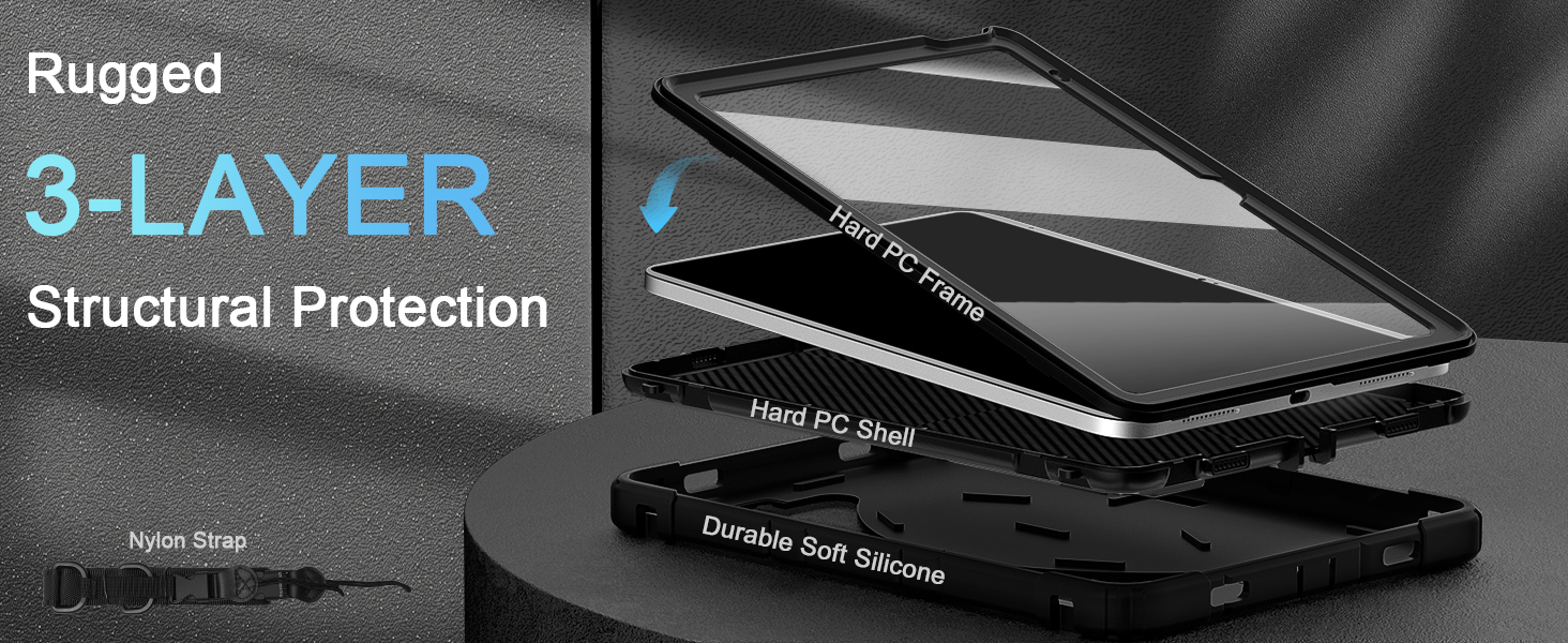 iPad Case 10th Generation with built-in screen protector
