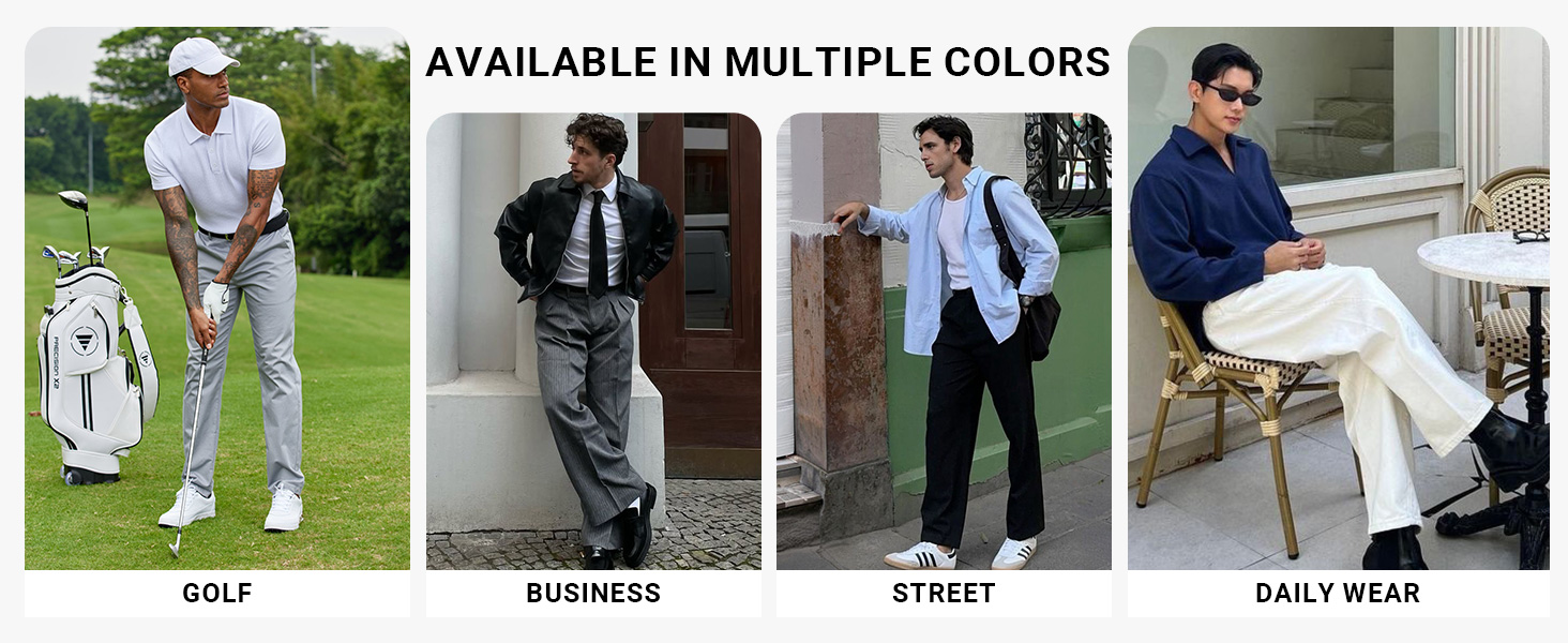 COOFANDY Mens Chinos Pants Regular Fit Flex Waistband Flat Front Golf Slacks Lightweight Trousers