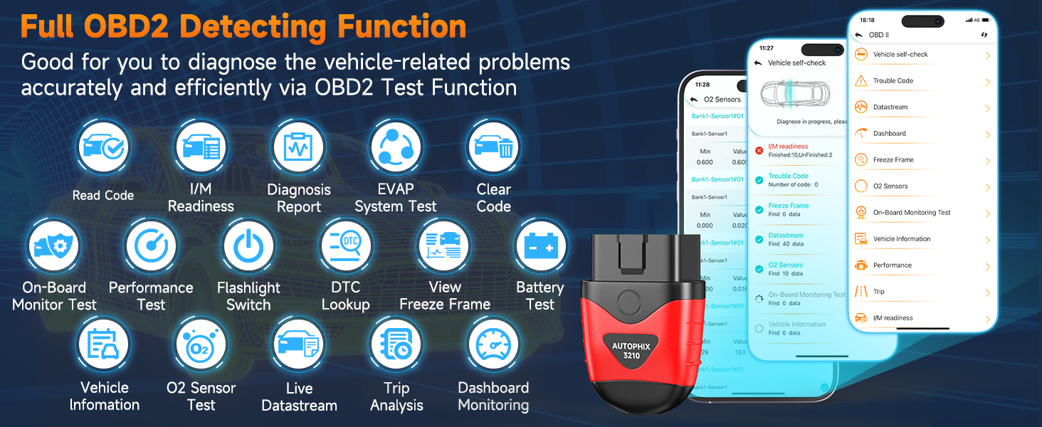 AUTOPHIX 3210 Bluetooth OBD2 Scanner Enhanced Wireless Car Code Readers Auto Scan Tools