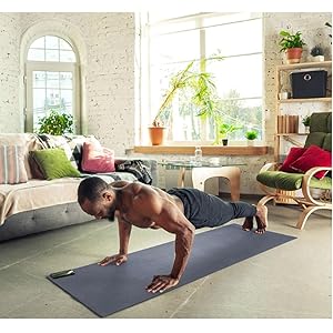 HolaHatha 72 x 24-Inch High Density 0.5-Inch Thick Non Slip Home Workout Yoga Mat, Black