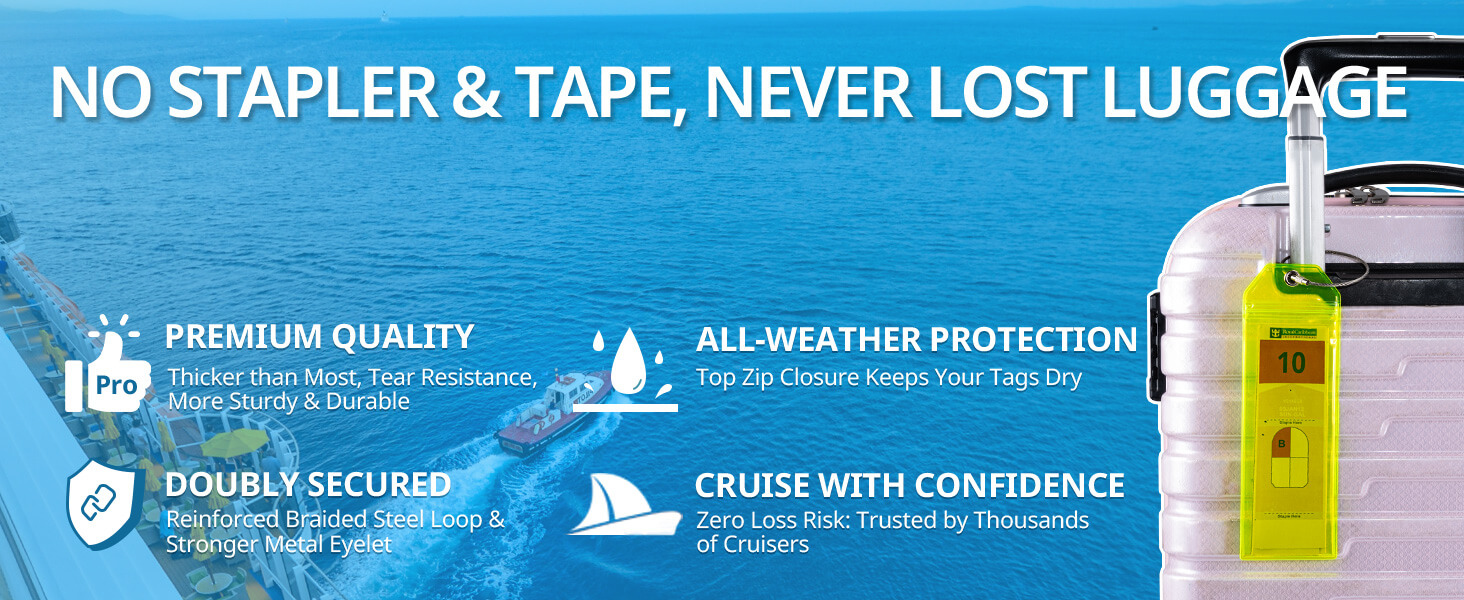 no stapler & tape, never lost luggage