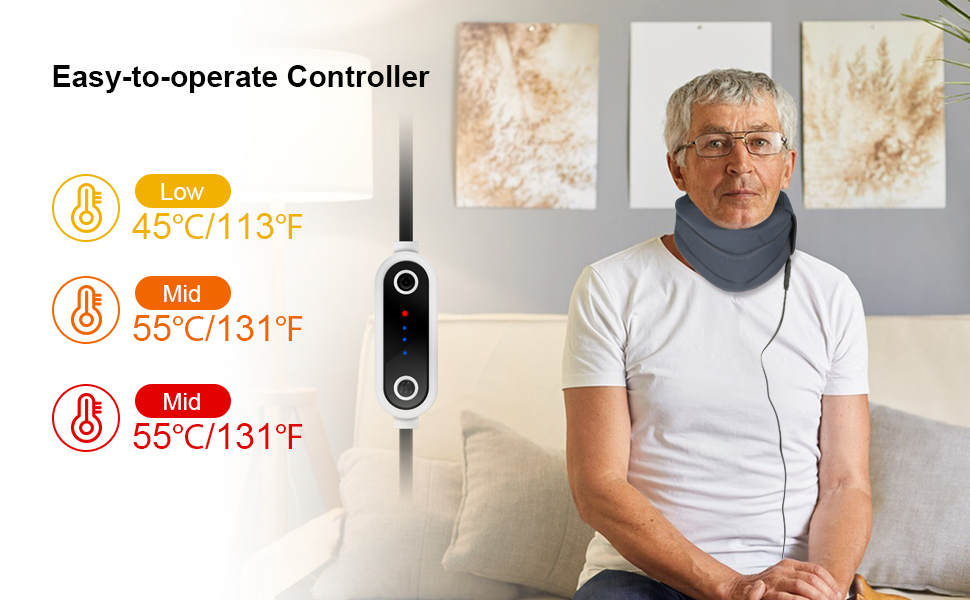 Oramuon Heated Neck Brace for Neck Pain and Support for