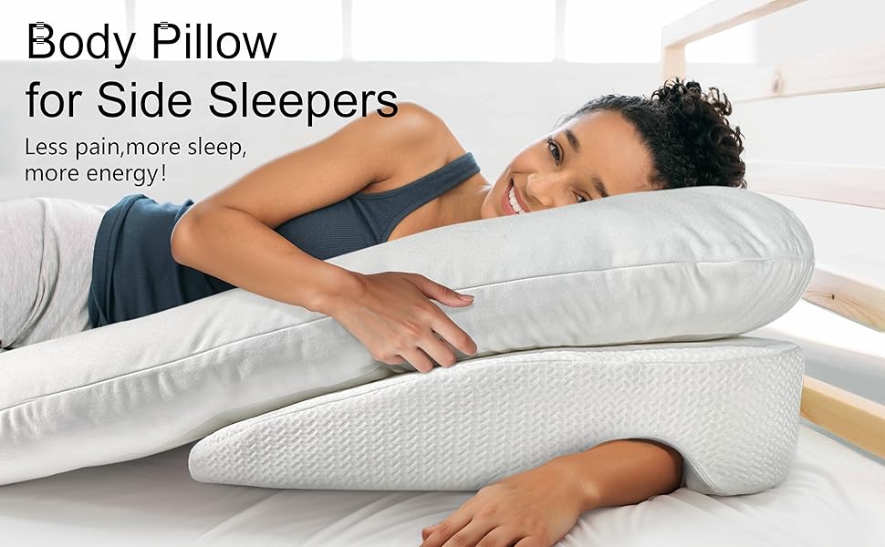 Johnear Side Sleeper Pillow with arm Hole for Adults, Large