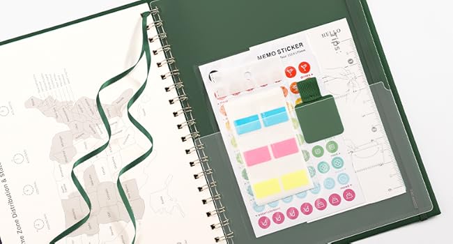 Inner Pocket & Stickers & Sticky Index Tabs