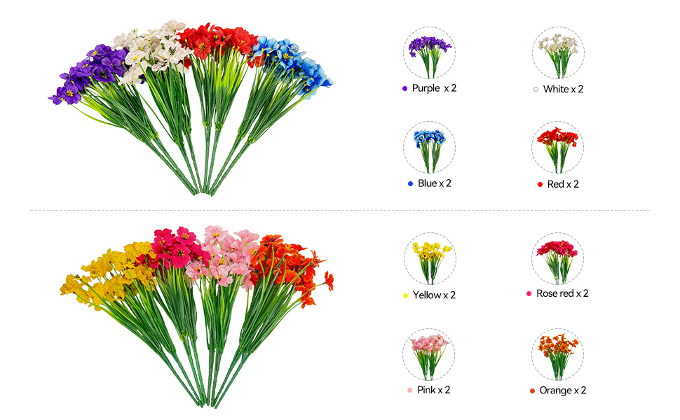 Enirunly Artificial Flowers for Outdoor, No Fade Fake