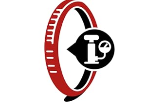 Logo design featuring a stylized red bracelet or band with black accents, containing an icon with measuring or adjustment symbols.