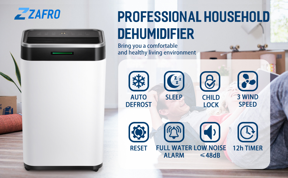 ZAFRO 3500 Sq. Ft 45 Pints Dehumidifier for Large Room