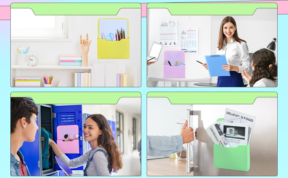 Fuutreo 6 Pcs Wall File Organizer Wall