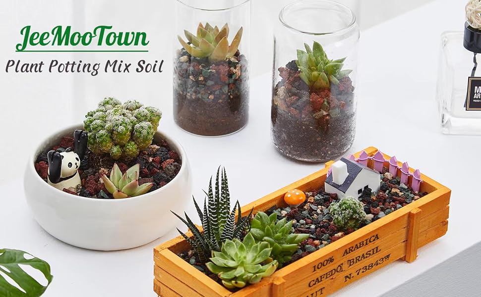 JeeMooTown 1.8KG(3.96lb) Mix Horticultural Lava Rocks, 36mm Cacti and