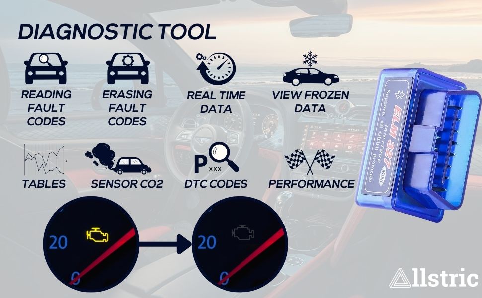 Reading fault codes, erasing fault codes, real time data, view frozen data, tables, sensor co2, dtc