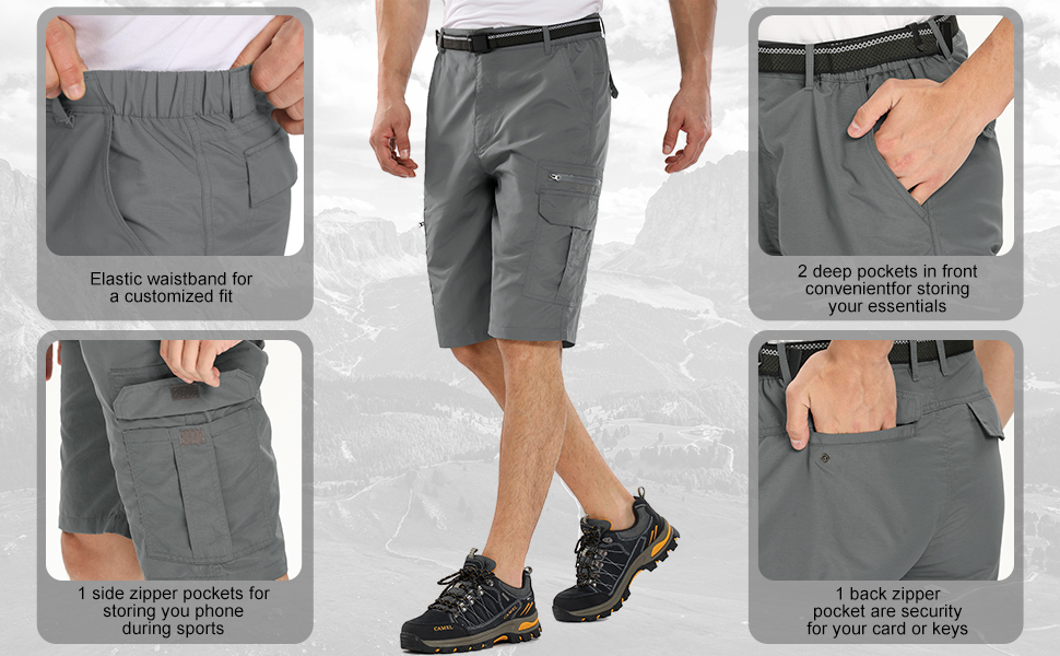 Elastic waist hiking shorts Clearance