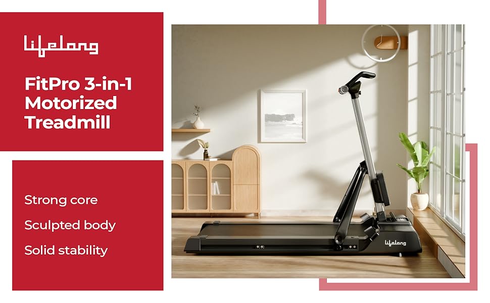 Lifelong FitPro 3-in-1 Treadmill for Home 