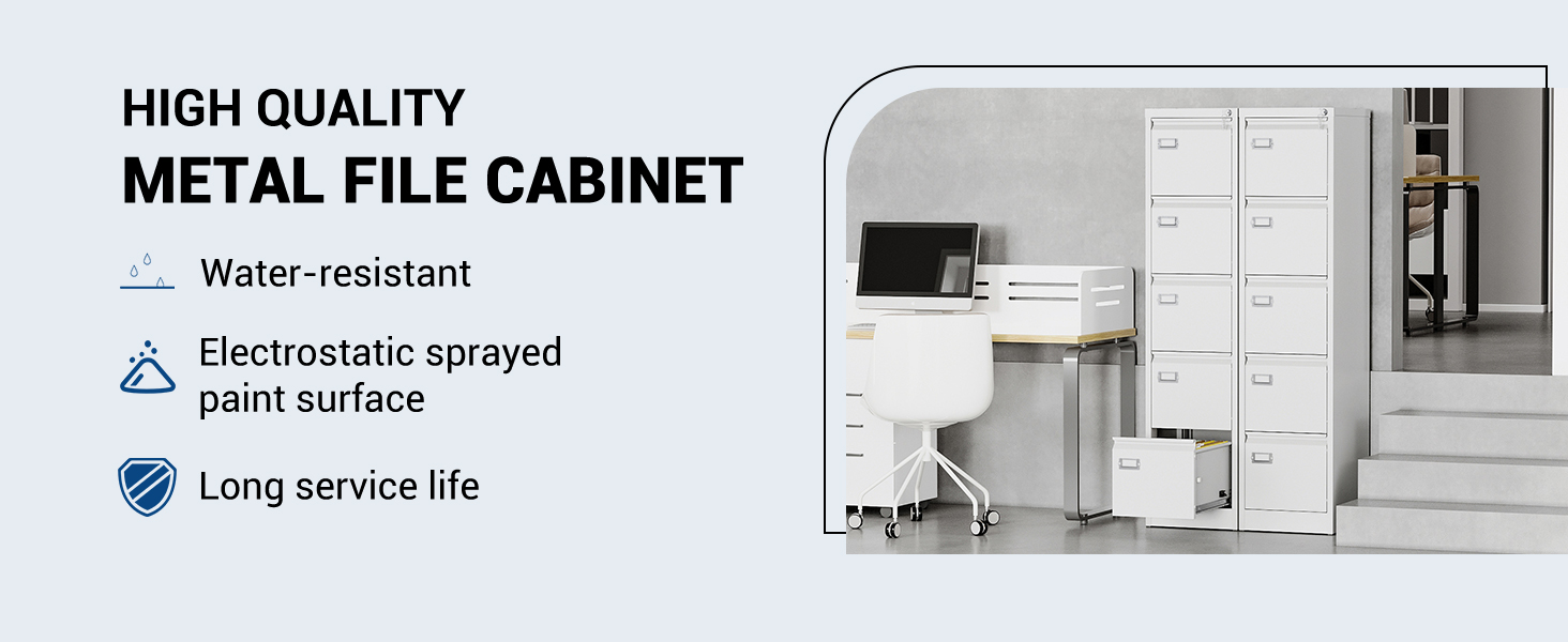 Fesbos File 5 Drawers Vertical 17.8" Deep