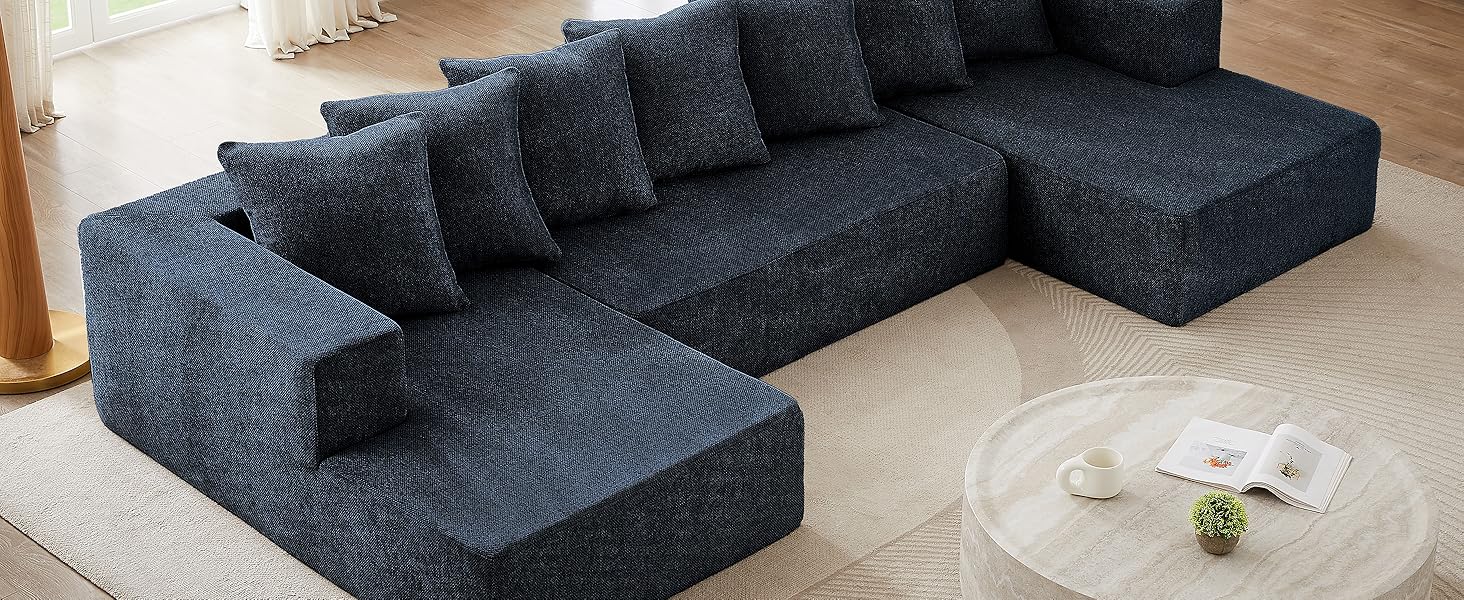 PUG258Y Sectional Modular Sofa Couch Bed 74" Boneless 4