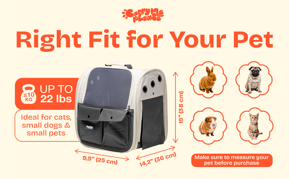 Carry Me Please Backpack Carrier for Small Cats and Dogs