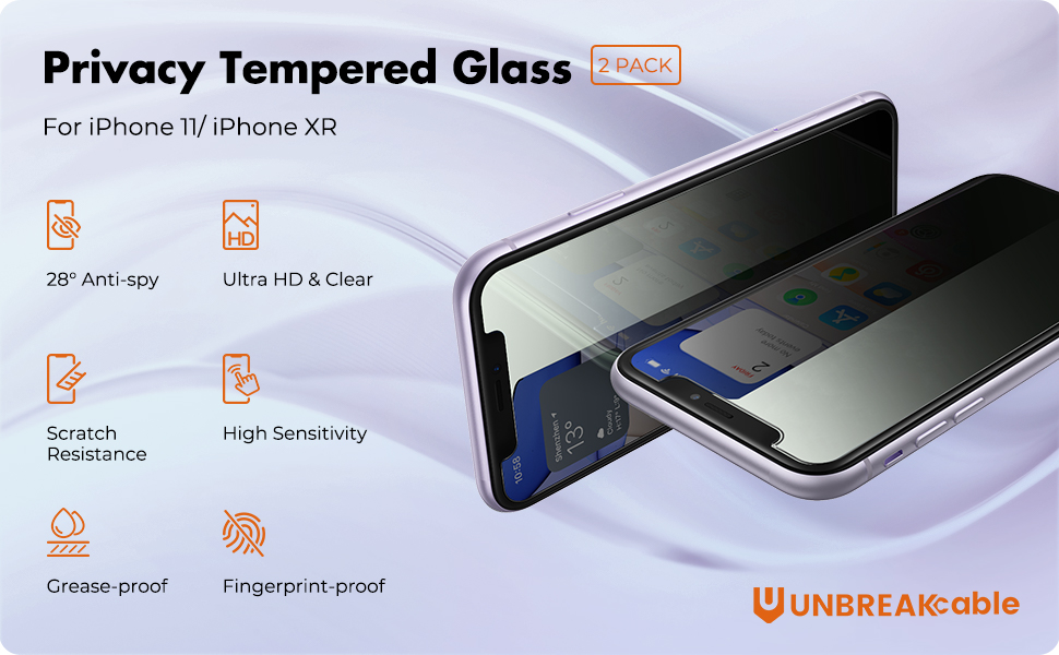 UNBREAKcable iPhone 11/ iPhone XR Privacy Screen Protector