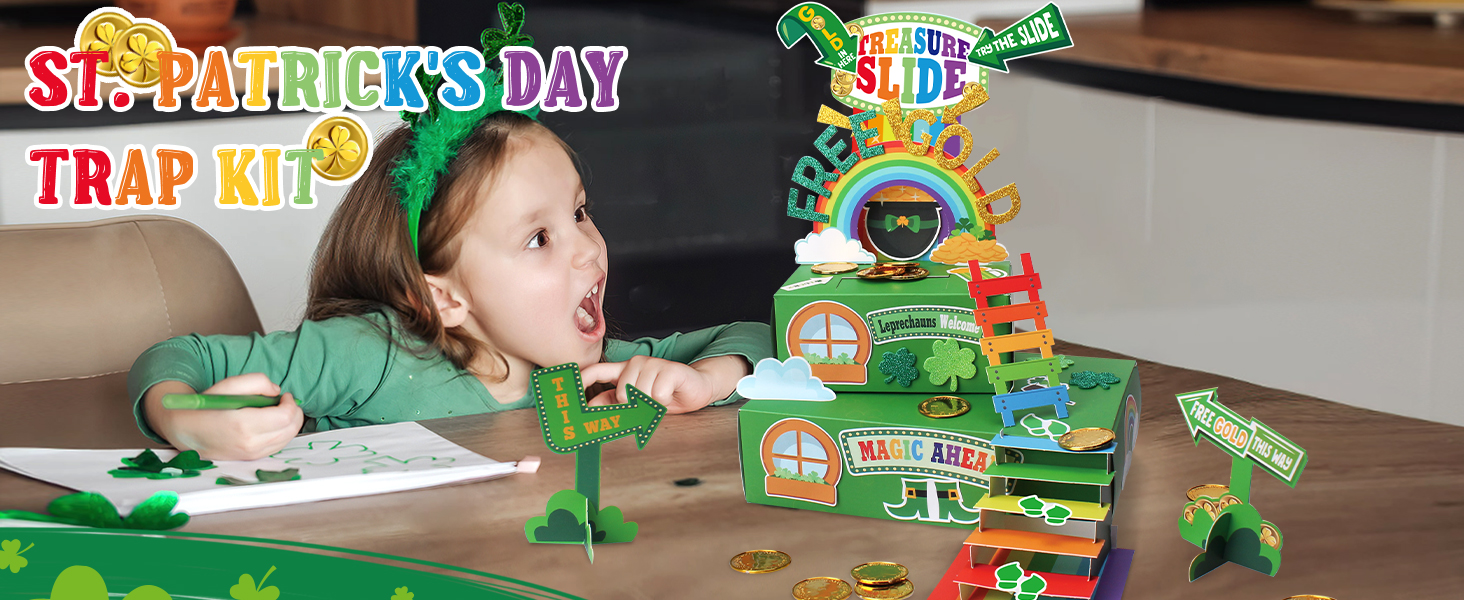 Leprechaun Trap Kit for Kids,St. Patrick's Day Decorations Party Supplies Classroom Activity