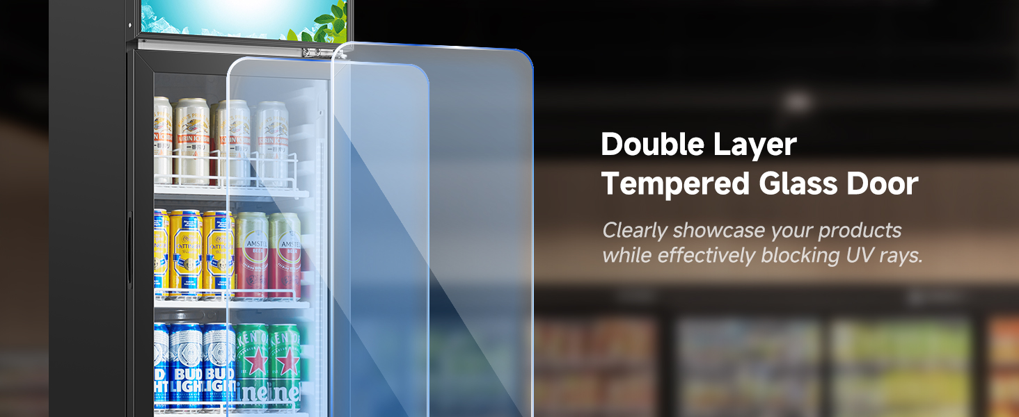 Commercial display refrigerator glass door Commercial merchandiser Refrigerator