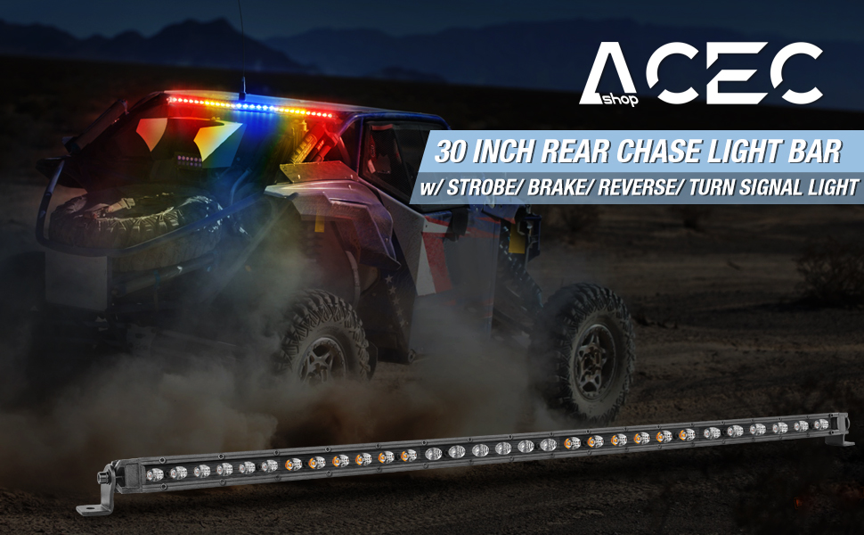 LED Chase Light Bar, ACEC SHOP 30 Inch Rear UTV Chase Light