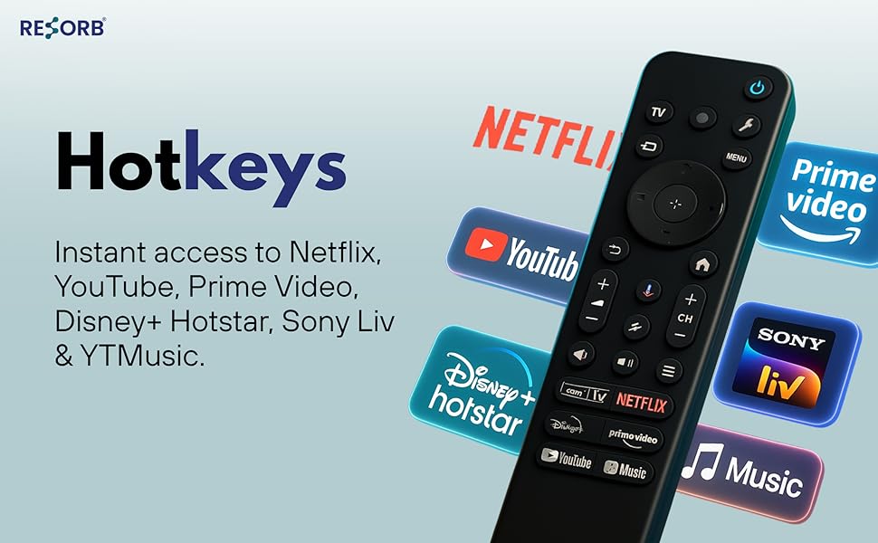 RESORB LED‑800 smart TV remote with voice control and LED backlight, works with Sony TVs