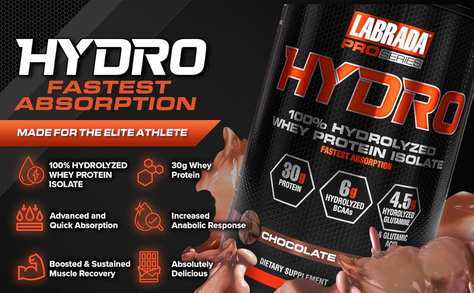 LABRADA HYDRO 100 Pure Hydrolyzed Whey Protein Isolate