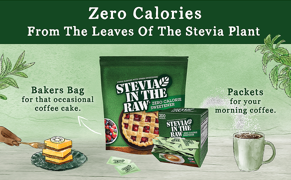 Stevia In The Raw, Plant Based Zero Calorie Sweetener, Sugar Substitute