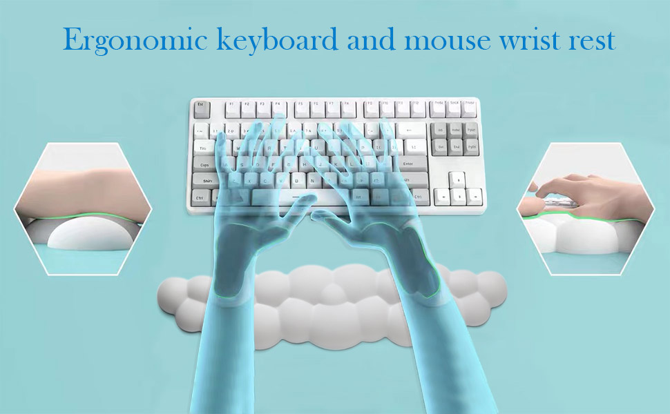 NILIBRIS Cloud Keyboard Wrist Rest, Memory Foam Wrist Rest for Computer Keyboard