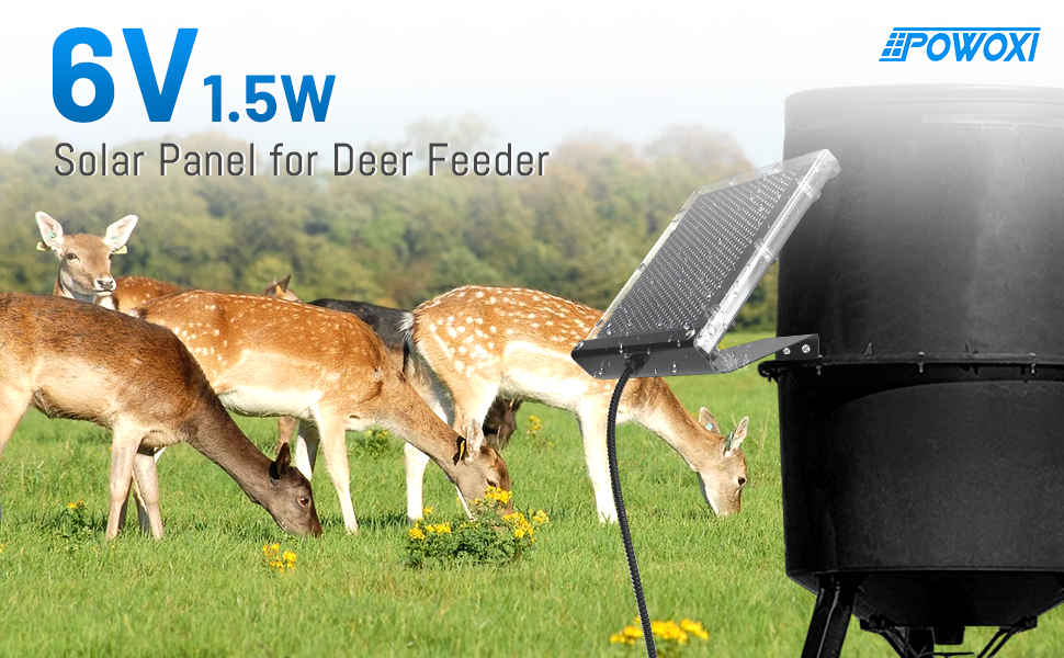 POWOXI 6V 1.5W Solar Panel to Recharge Deer Feeder Battery