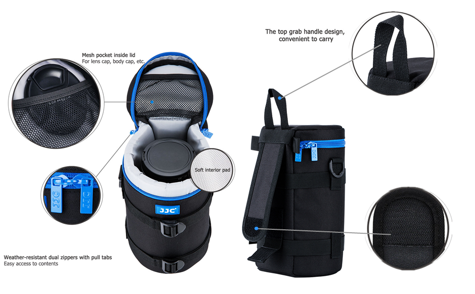 JJC Large Camera Lens Pouch Case Bag for Canon EF 100