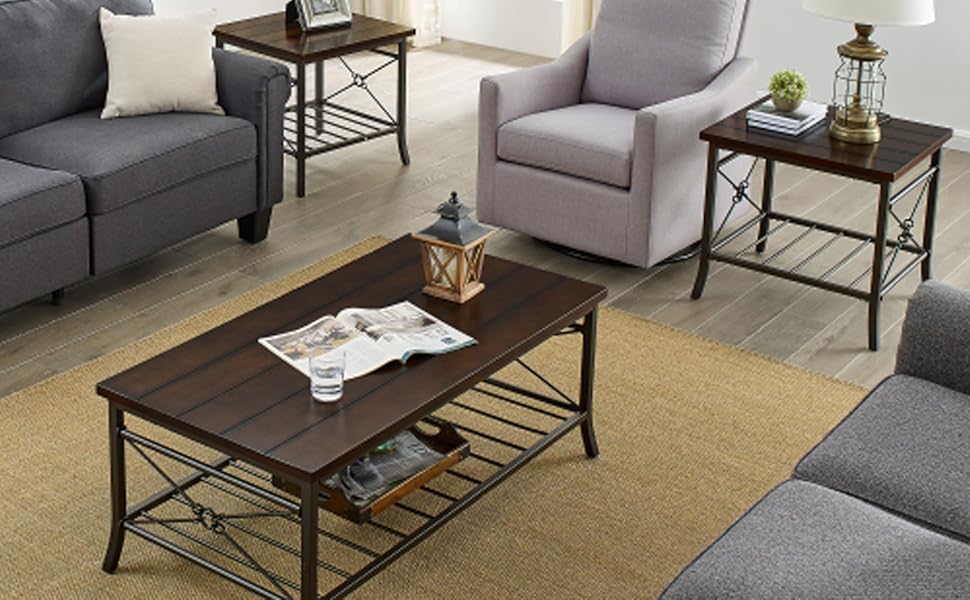 ECLYL Coffee Table Set of 3 Living Room Table Set Modern
