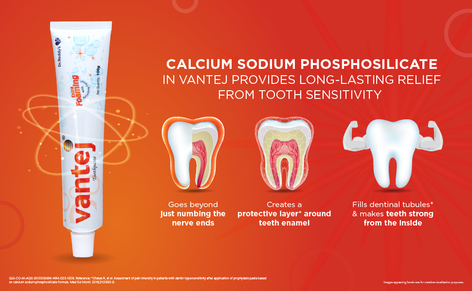 Vantej Dr. Reddy's Toothpaste For Sensitive Teeth Extra Foaming