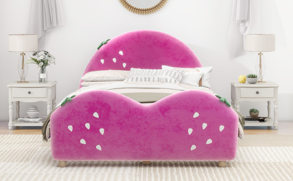 strawberry　マットレス Amazon.com: Tdewlye Twin Size Upholstered Platform Bed with