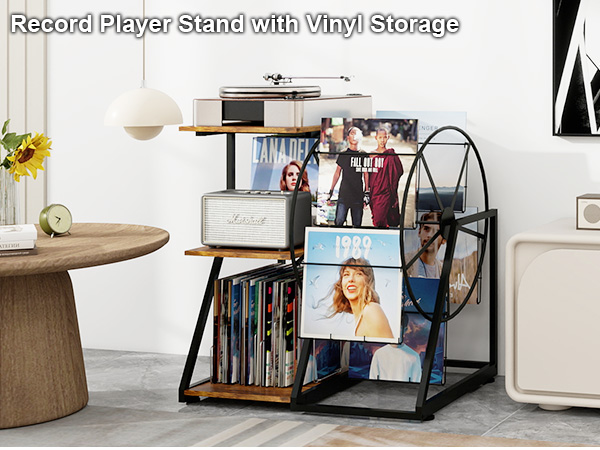 レコードスタンド MAX Turntable Stand Amazon.com: Record Player Stand with Ferris Wheel for Vinyl